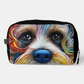 Niedlicher Pop Art Terrier Waschbeutel (Vorderseite)