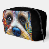 Niedlicher Pop Art Terrier Waschbeutel (Rechte Ecke)