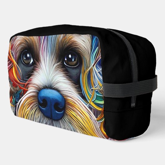 Niedlicher Pop Art Terrier Waschbeutel (Linke Seite)