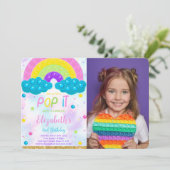 Niedlicher Pop es Geburtstag Foto Einladung (Stehend Vorderseite)