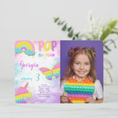 Niedlicher Pop es Geburtstag Foto Einladung (Stehend Vorderseite)