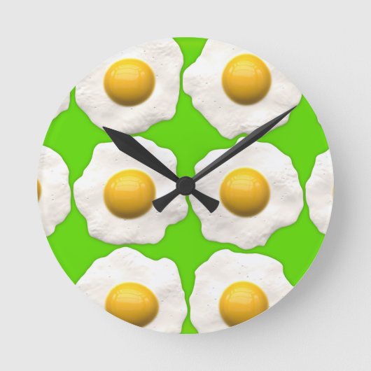 Niedlicher Pop-Kunsteier auf Kalkgrün Runde Wanduhr (Vorderseite)