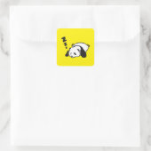 Niedlicher Pop Panda Quadratischer Aufkleber (Tasche)