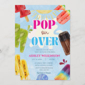 Niedlicher Popsikel-Pop über Sommer Babydusche Einladung (Vorne/Hinten)