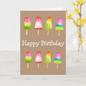 Niedlicher Popsikeleis Sommergeburt Karte (Gelbe Blume)