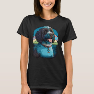 Niedlicher portugiesischer Wasserhund auf portugie T-Shirt