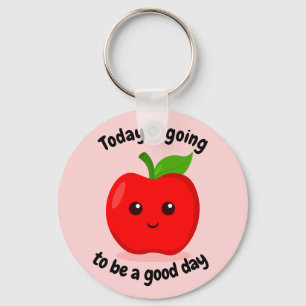 Niedlicher positiver Motivierend Kawaii Apple Schlüsselanhänger