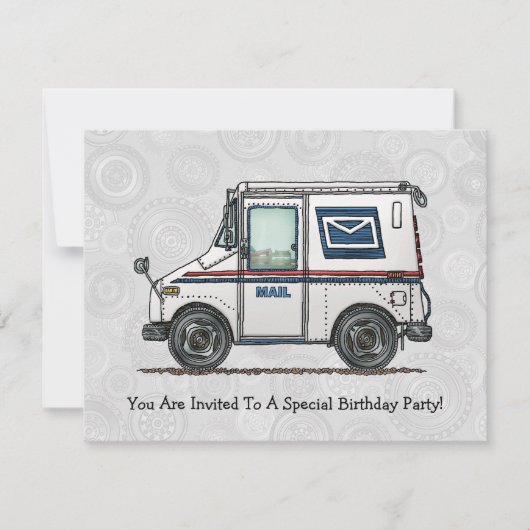 Niedlicher Postverkehr Einladung (Vorderseite)