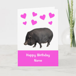 Niedlicher Pot Bellied Pig Happy Birthday Card Karte