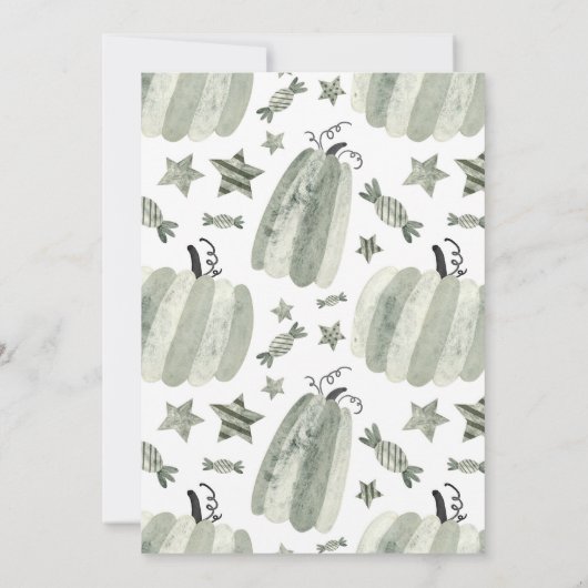 Niedlicher Pot-Trick oder Halloween-Party behandel Einladung (Rückseite)