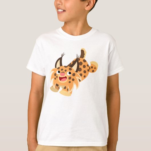 Niedlicher Prankenhieb Cartoon Bobcat Children T - T-Shirt (Vorderseite)