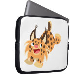 Niedlicher Prankenhieb-Cartoon Bobcat-Laptop-Sieb Laptopschutzhülle (Vorne Rechts)