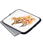 Niedlicher Prankenhieb-Cartoon Bobcat-Laptop-Sieb Laptopschutzhülle (Vorne Knopf)