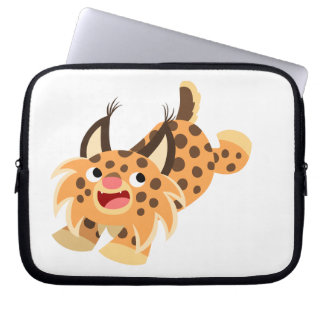 Niedlicher Prankenhieb-Cartoon Bobcat-Laptop-Sieb Laptopschutzhülle