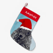 Niedlicher Präriehund mit Santa Clause hat Kinder Kleiner Weihnachtsstrumpf (Vorderansicht (hängend))