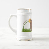 Niedlicher Präriehund schnüffelt Blume Cartoon Bierglas (Links)