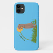 Niedlicher Präriehund schnüffelt Blume Cartoon Case-Mate iPhone Hülle (Rückseite)