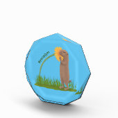 Niedlicher Präriehund schnüffelt Blume Cartoon Fotoblock (Rechts)