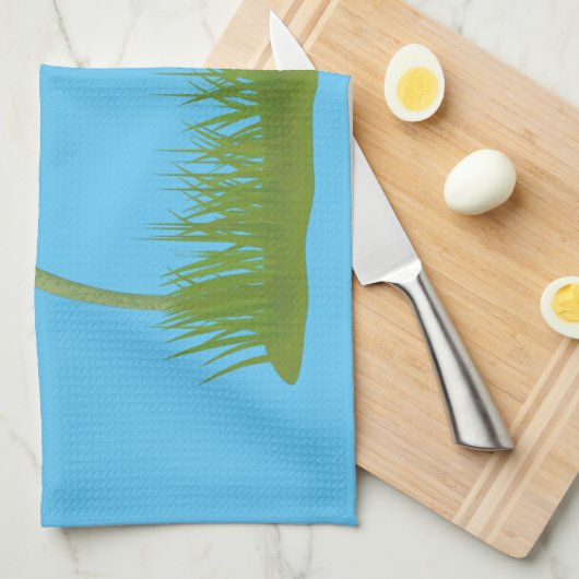 Niedlicher Präriehund schnüffelt Blume Cartoon Geschirrtuch (Viertel Falte)