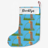 Niedlicher Präriehund schnüffelt Blume Cartoon Kleiner Weihnachtsstrumpf (Rückseite)