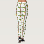 Niedlicher Präriehund schnüffelt Blume Cartoon Leggings (Rückseite)
