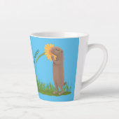 Niedlicher Präriehund schnüffelt Blume Cartoon Milchtasse (Rechts)