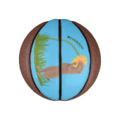 Niedlicher Präriehund schnüffelt Blume Cartoon Mini Basketball (Vertikal)