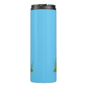 Niedlicher Präriehund schnüffelt Blume Cartoon Thermosbecher (Rückseite)