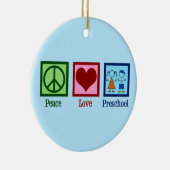 Niedlicher Preschool-Lehrer Friedens-Liebe Pre-K Keramik Ornament (Rechts)