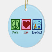 Niedlicher Preschool-Lehrer Friedens-Liebe Pre-K Keramik Ornament (Links)