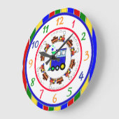 Niedlicher PrimärfarbeChoo Choo Zug Große Wanduhr (Winkel)