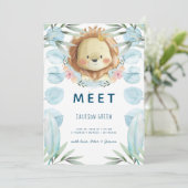 Niedlicher Prinz Lion Illustration Foto Collage Ge Ankündigung (Stehend Vorderseite)