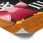 Niedlicher Professor Owl Ukrainische Alphabet Poster (Ecke)