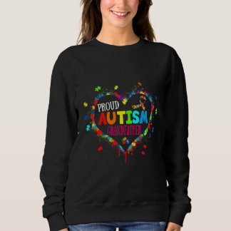 Niedlicher Proud Autismus Großvater Herzpuzzle Aut Sweatshirt
