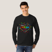 Niedlicher Proud Autismus Vater Herzpuzzle Autismu T-Shirt (Vorne ganz)