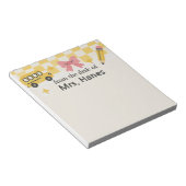 Niedlicher Prüfstand Personalisierter Editor Notizblock (angewinkelt)