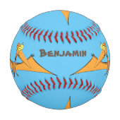 Niedlicher Pterodactylus-Cartoon Baseball (Rückseite)