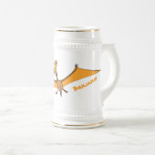 Niedlicher Pterodactylus-Cartoon Bierglas (VorderseiteRechts)