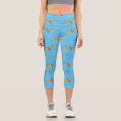 Niedlicher Pterodactylus-Cartoon Capri Leggings (Vorderseite)