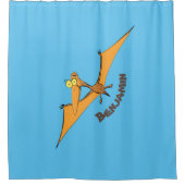 Niedlicher Pterodactylus-Cartoon Duschvorhang (Vorderseite)