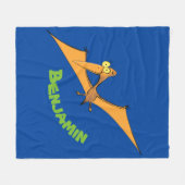 Niedlicher Pterodactylus-Cartoon Fleecedecke (Vorderseite (Horizontal))