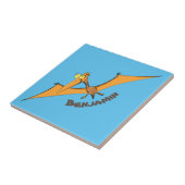 Niedlicher Pterodactylus-Cartoon Fliese (Seite)