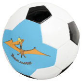 Niedlicher Pterodactylus-Cartoon Fußball (Dreiviertel)
