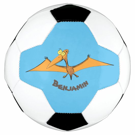 Niedlicher Pterodactylus-Cartoon Fußball (Vorderseite)