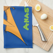 Niedlicher Pterodactylus-Cartoon Geschirrtuch (Viertel Falte)