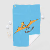 Niedlicher Pterodactylus-Cartoon Golfhandtuch (Insitu)