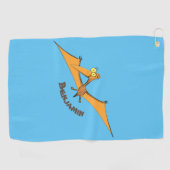 Niedlicher Pterodactylus-Cartoon Golfhandtuch (Horizontal)