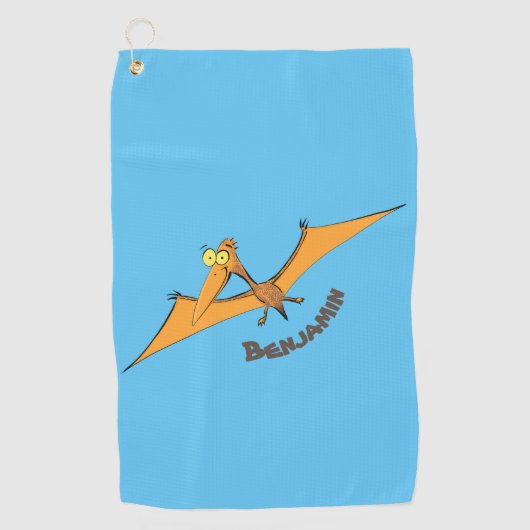 Niedlicher Pterodactylus-Cartoon Golfhandtuch (Vorderseite)