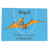 Niedlicher Pterodactylus-Cartoon Große Geschenktüte (Rückseite)