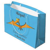 Niedlicher Pterodactylus-Cartoon Große Geschenktüte (Rückseite Schrägansicht)